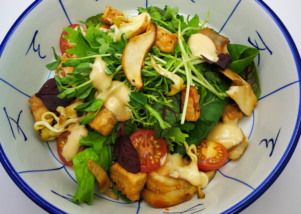 Mushroom Salad with Baobab Dressing